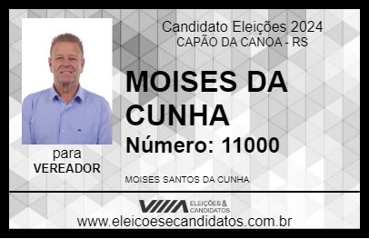 Candidato MOISES DA CUNHA 2024 - CAPÃO DA CANOA - Eleições