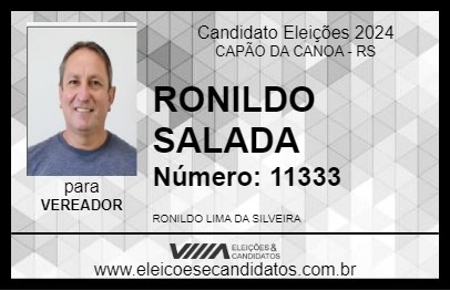 Candidato RONILDO SALADA 2024 - CAPÃO DA CANOA - Eleições