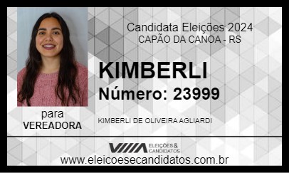 Candidato KIMBERLI 2024 - CAPÃO DA CANOA - Eleições