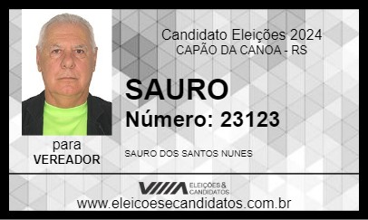 Candidato SAURO 2024 - CAPÃO DA CANOA - Eleições