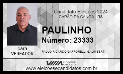 Candidato PAULINHO 2024 - CAPÃO DA CANOA - Eleições