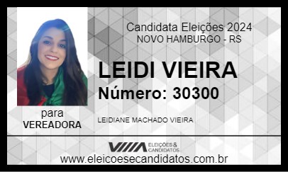 Candidato LEIDI VIEIRA 2024 - NOVO HAMBURGO - Eleições