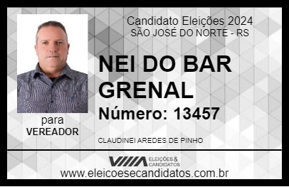 Candidato NEI DO BAR GRENAL 2024 - SÃO JOSÉ DO NORTE - Eleições