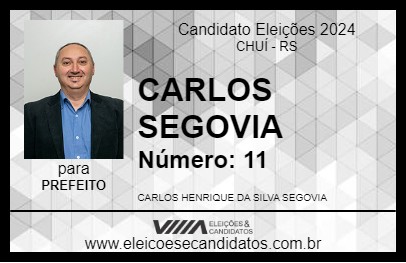 Candidato CARLOS SEGOVIA 2024 - CHUÍ - Eleições