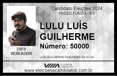 Candidato LULU LUÍS GUILHERME 2024 - PASSO FUNDO - Eleições