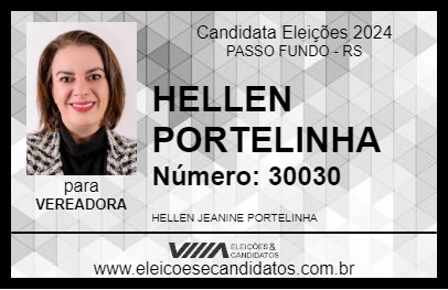 Candidato HELLEN PORTELINHA 2024 - PASSO FUNDO - Eleições