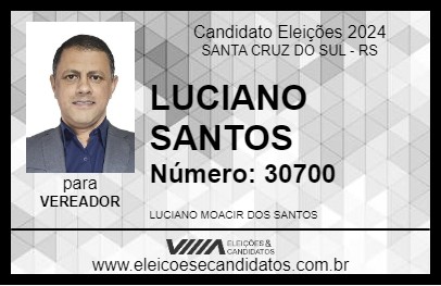 Candidato LUCIANO SANTOS 2024 - SANTA CRUZ DO SUL - Eleições