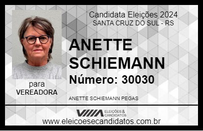 Candidato ANETTE SCHIEMANN 2024 - SANTA CRUZ DO SUL - Eleições