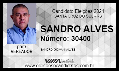 Candidato SANDRO ALVES 2024 - SANTA CRUZ DO SUL - Eleições