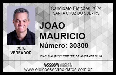 Candidato JOAO MAURICIO 2024 - SANTA CRUZ DO SUL - Eleições