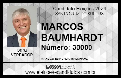 Candidato MARCOS BAUMHARDT 2024 - SANTA CRUZ DO SUL - Eleições