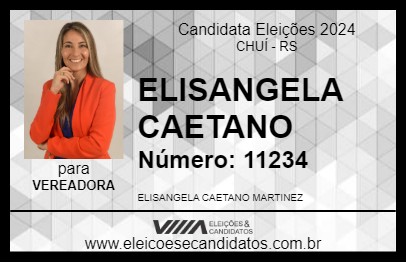 Candidato ELISANGELA CAETANO 2024 - CHUÍ - Eleições