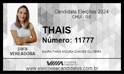 Candidato THAIS 2024 - CHUÍ - Eleições