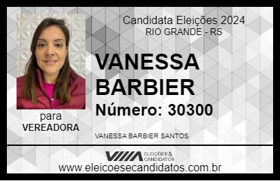 Candidato VANESSA BARBIER 2024 - RIO GRANDE - Eleições