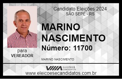 Candidato MARINO NASCIMENTO 2024 - SÃO SEPÉ - Eleições