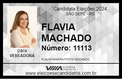 Candidato FLAVIA MACHADO 2024 - SÃO SEPÉ - Eleições