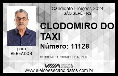 Candidato CLODOMIRO DO TAXI 2024 - SÃO SEPÉ - Eleições