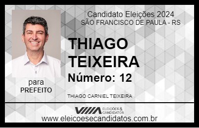 Candidato THIAGO TEIXEIRA 2024 - SÃO FRANCISCO DE PAULA - Eleições