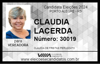 Candidato CLAUDIA LACERDA 2024 - PORTO ALEGRE - Eleições