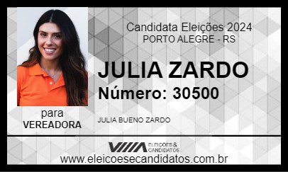 Candidato JULIA ZARDO 2024 - PORTO ALEGRE - Eleições