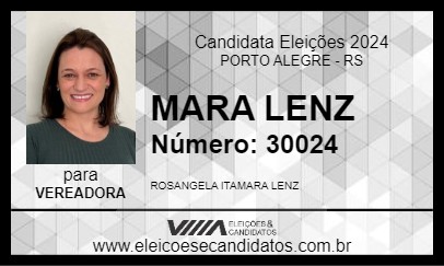 Candidato MARA LENZ 2024 - PORTO ALEGRE - Eleições