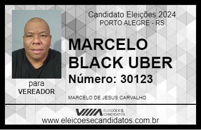 Candidato MARCELO BLACK UBER 2024 - PORTO ALEGRE - Eleições