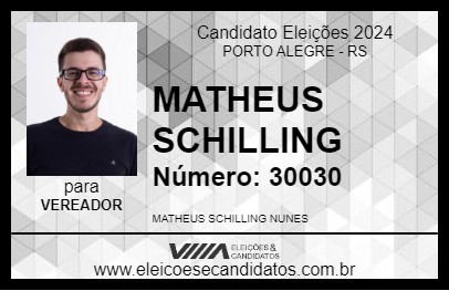 Candidato MATHEUS SCHILLING 2024 - PORTO ALEGRE - Eleições