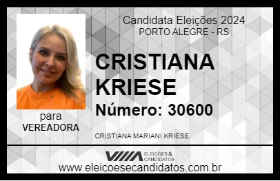 Candidato CRISTIANA KRIESE 2024 - PORTO ALEGRE - Eleições