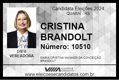 Candidato CRISTINA BRANDOLT 2024 - QUARAÍ - Eleições