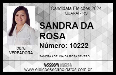 Candidato SANDRA DA ROSA 2024 - QUARAÍ - Eleições