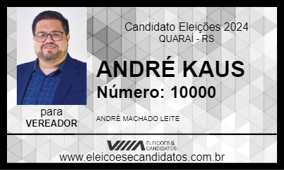 Candidato ANDRÉ KAUS 2024 - QUARAÍ - Eleições