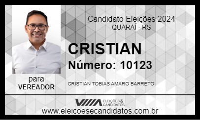 Candidato CRISTIAN 2024 - QUARAÍ - Eleições