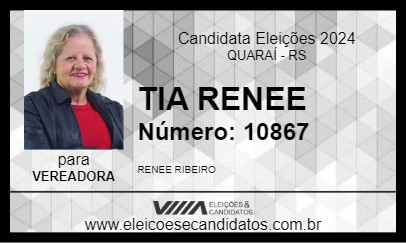 Candidato TIA RENEE 2024 - QUARAÍ - Eleições