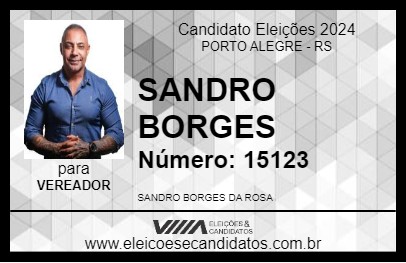 Candidato SANDRO BORGES 2024 - PORTO ALEGRE - Eleições