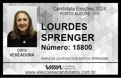 Candidato LOURDES SPRENGER 2024 - PORTO ALEGRE - Eleições