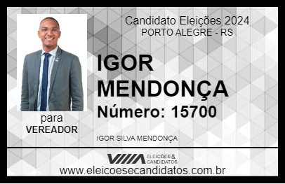 Candidato IGOR MENDONÇA 2024 - PORTO ALEGRE - Eleições