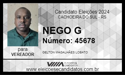 Candidato NEGO G 2024 - CACHOEIRA DO SUL - Eleições