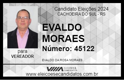 Candidato EVALDO MORAES 2024 - CACHOEIRA DO SUL - Eleições