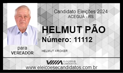 Candidato HELMUT PÃO 2024 - ACEGUÁ - Eleições