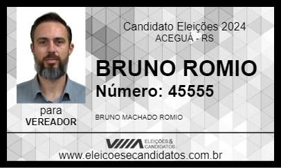 Candidato BRUNO ROMIO 2024 - ACEGUÁ - Eleições