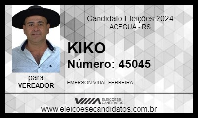 Candidato KIKO 2024 - ACEGUÁ - Eleições