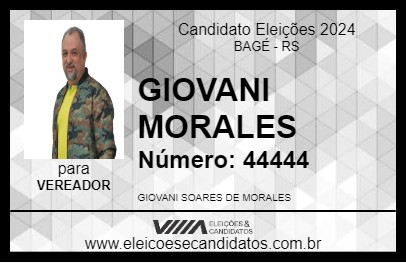 Candidato GIOVANI MORALES 2024 - BAGÉ - Eleições