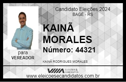 Candidato KAINÃ MORALES 2024 - BAGÉ - Eleições