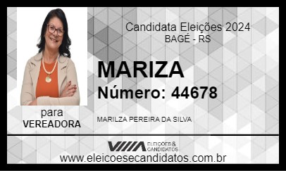 Candidato MARIZA 2024 - BAGÉ - Eleições