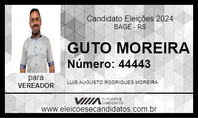 Candidato GUTO MOREIRA 2024 - BAGÉ - Eleições