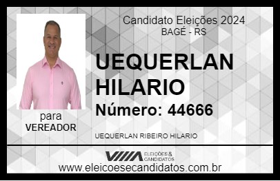 Candidato UEQUERLAN HILARIO 2024 - BAGÉ - Eleições