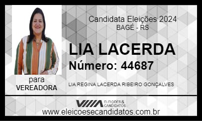 Candidato LIA LACERDA 2024 - BAGÉ - Eleições