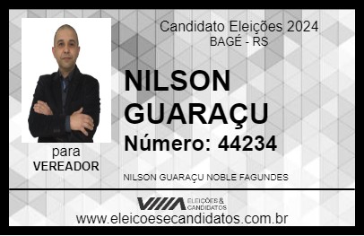 Candidato NILSON GUARAÇU 2024 - BAGÉ - Eleições