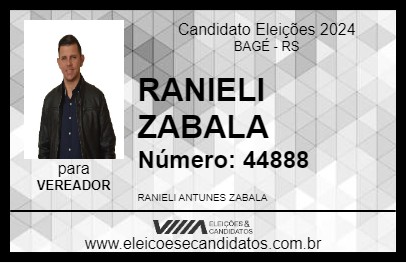 Candidato RANIELI ZABALA 2024 - BAGÉ - Eleições