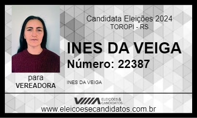 Candidato INES DA VEIGA 2024 - TOROPI - Eleições